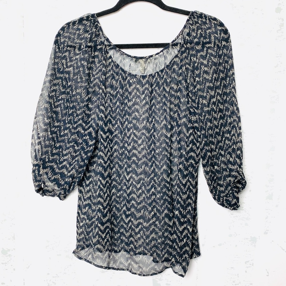 Joie Sheer Scoop Neck Blouse - Picture 4 of 5